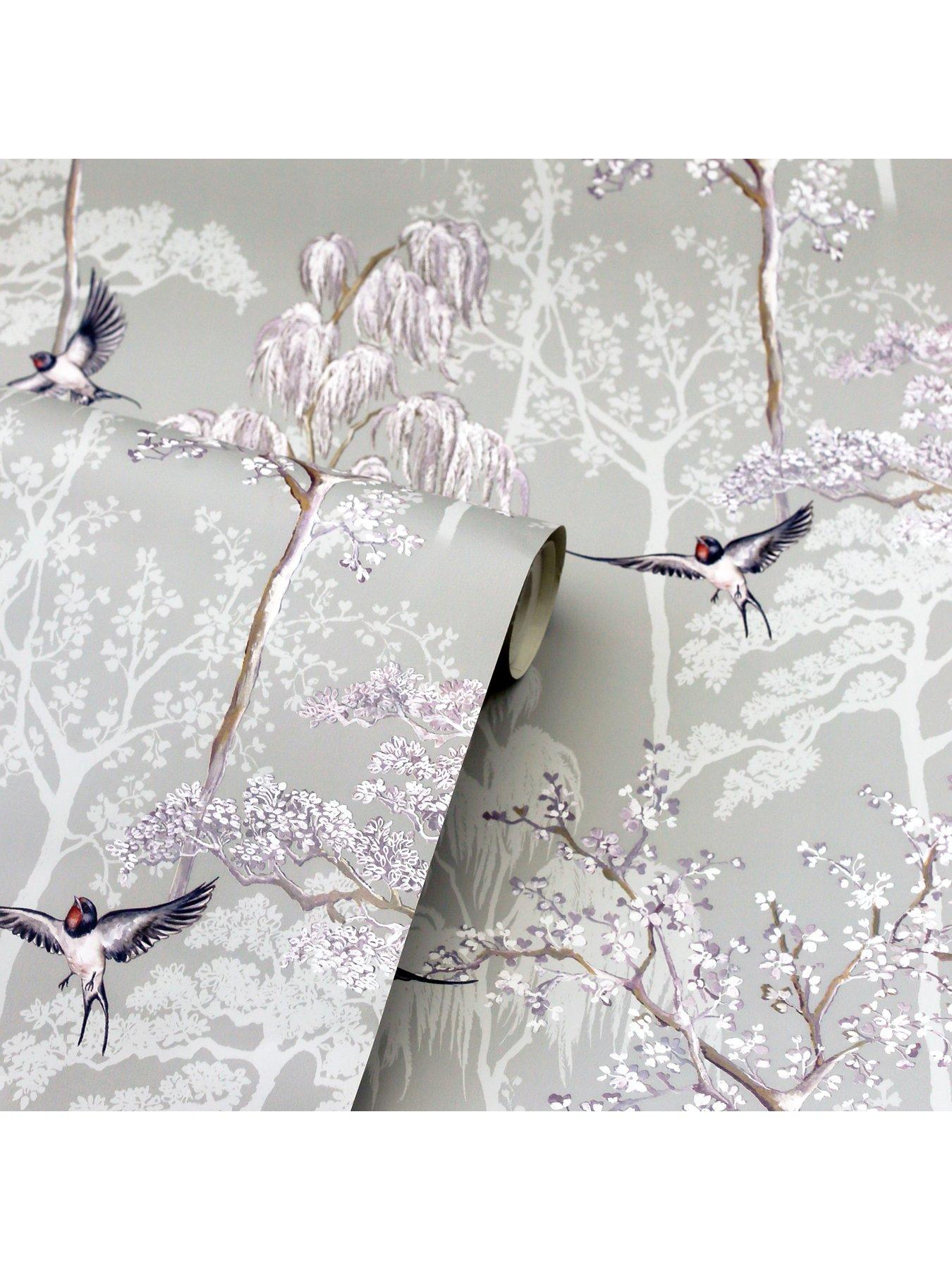 Image 2 of 3 of ARTHOUSE Japanese Garden Grey Wallpaper