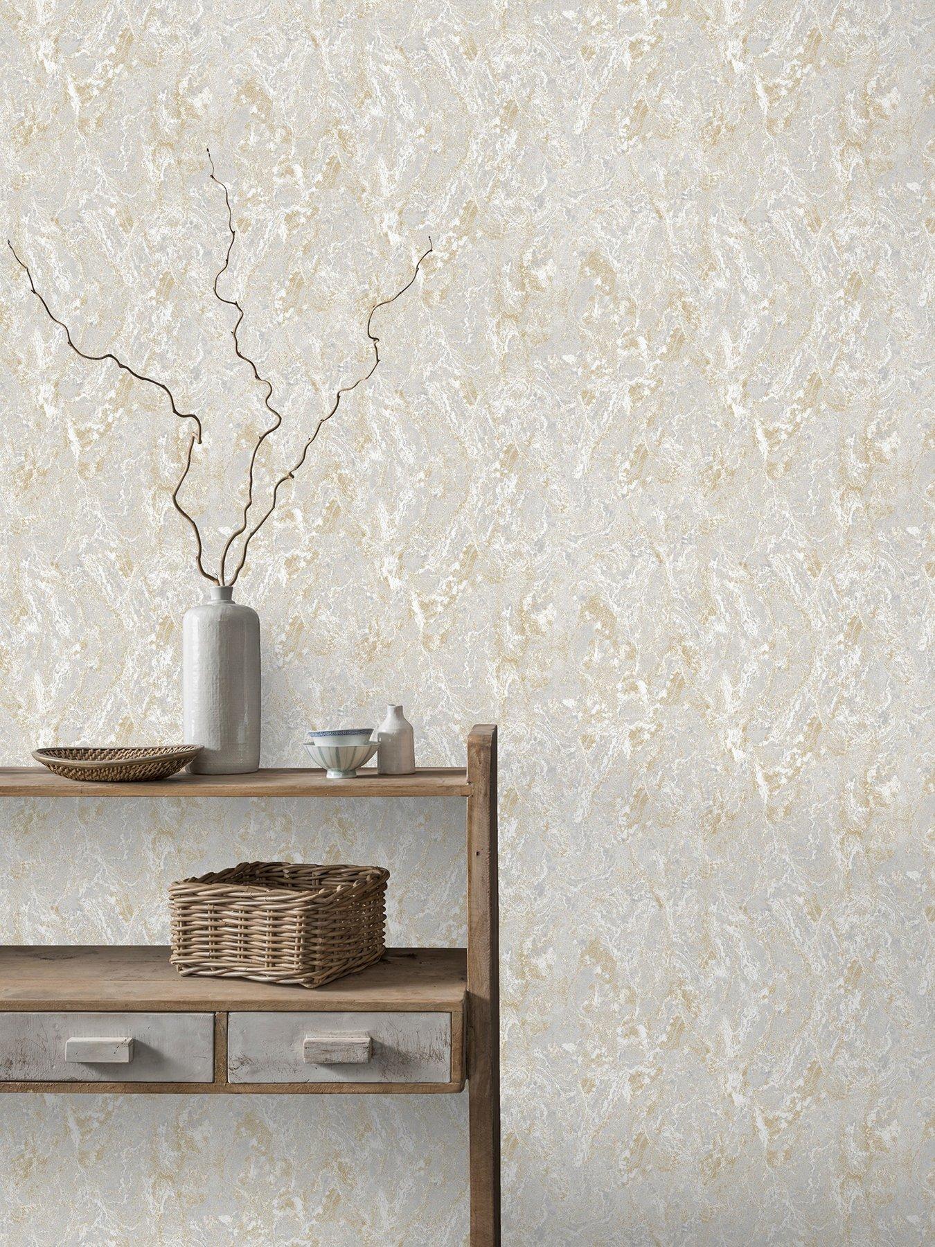 ARTHOUSE Marble Patina Soft Gold Wallpaper | Very.co.uk