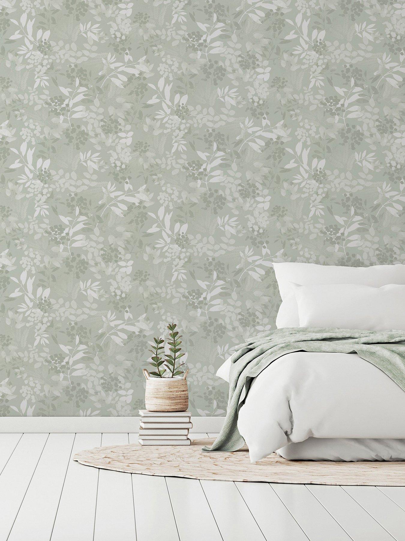 ARTHOUSE Soft Leaves Green Wallpaper very.co.uk
