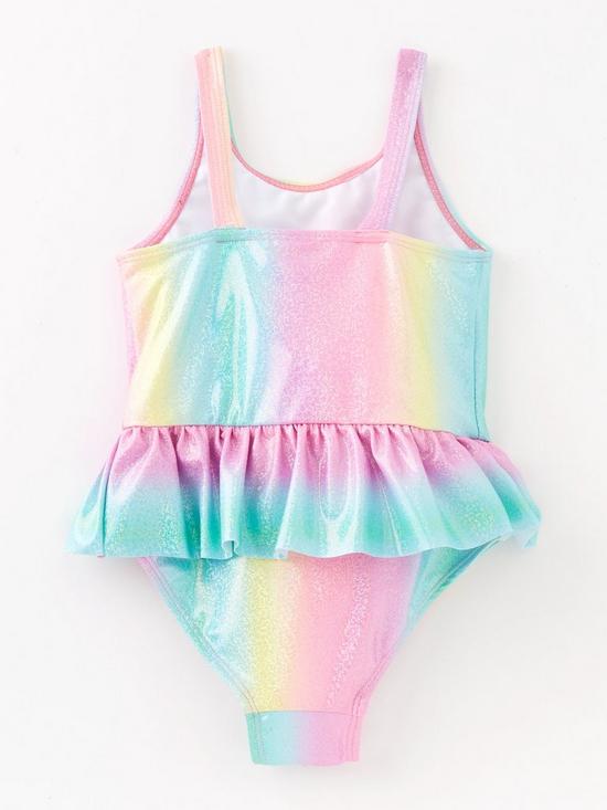 back image of mini-v-by-very-girls-recycled-polyester-rainbow-shimmer-swimsuit-multinbsp