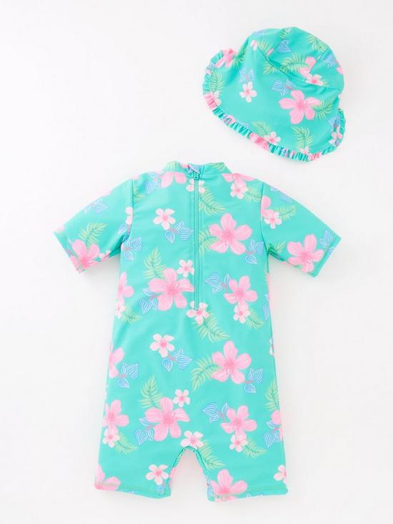 back image of mini-v-by-very-girls-recycled-polyester-tropical-sunsafe-ampnbsphat-aqua