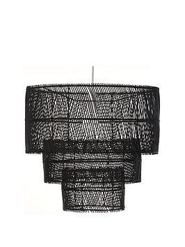 Product photograph of Very Home Amira 3 Tier Rattan Easy Fit Shade from very.co.uk