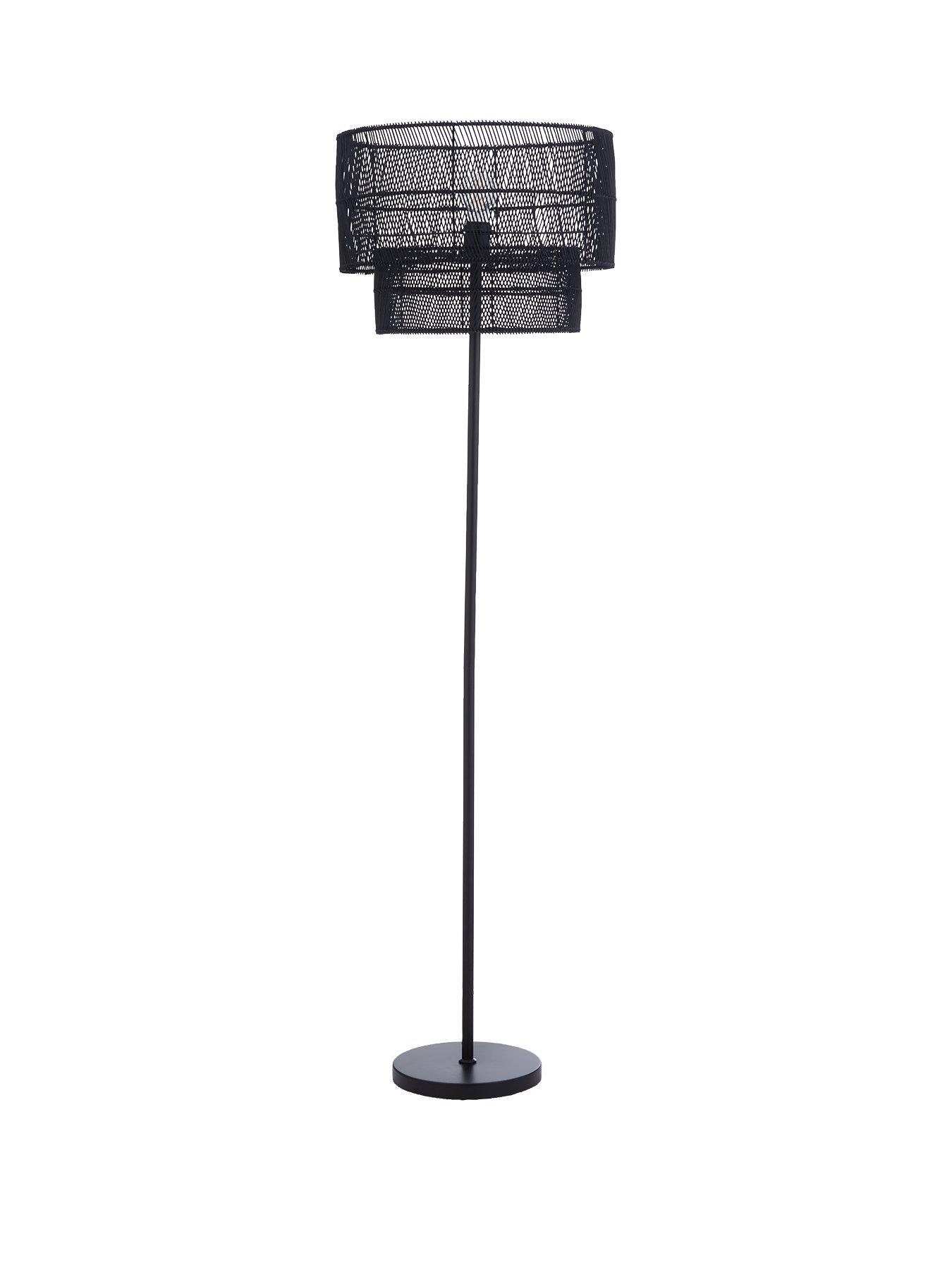 Very Home Amira 2 Tier Rattan Floor Lamp