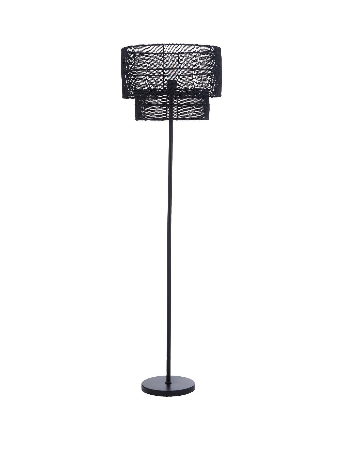 Image 1 of 1 of Very Home Amira 2 Tier Rattan Floor Lamp
