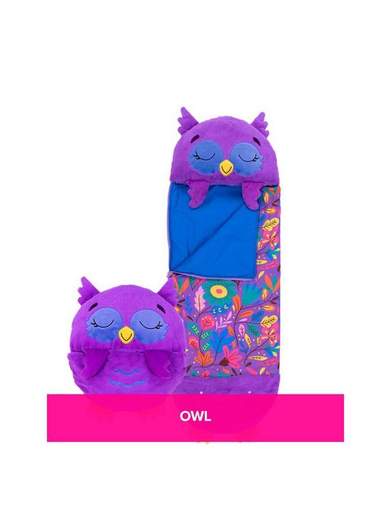stillFront image of happy-nappers-purple-owl-sleeping-bag--nbspmedium
