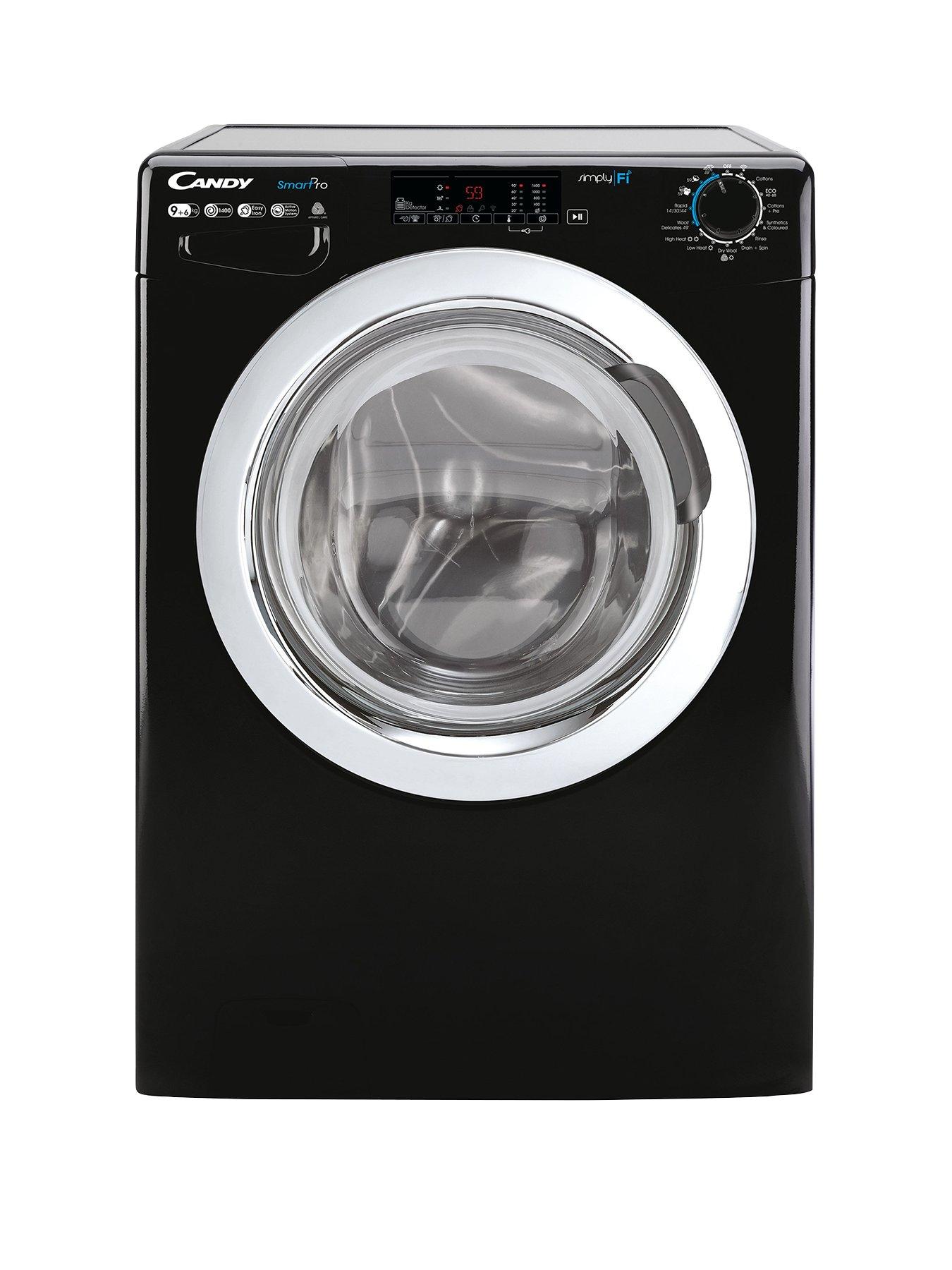 Product photograph of Candy Smart Pro 9kg Wash 6kg Dry 1400 Spin Washer Dryer - Black from very.co.uk