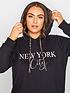  image of yours-new-york-animal-hoodie-sweat-top-black