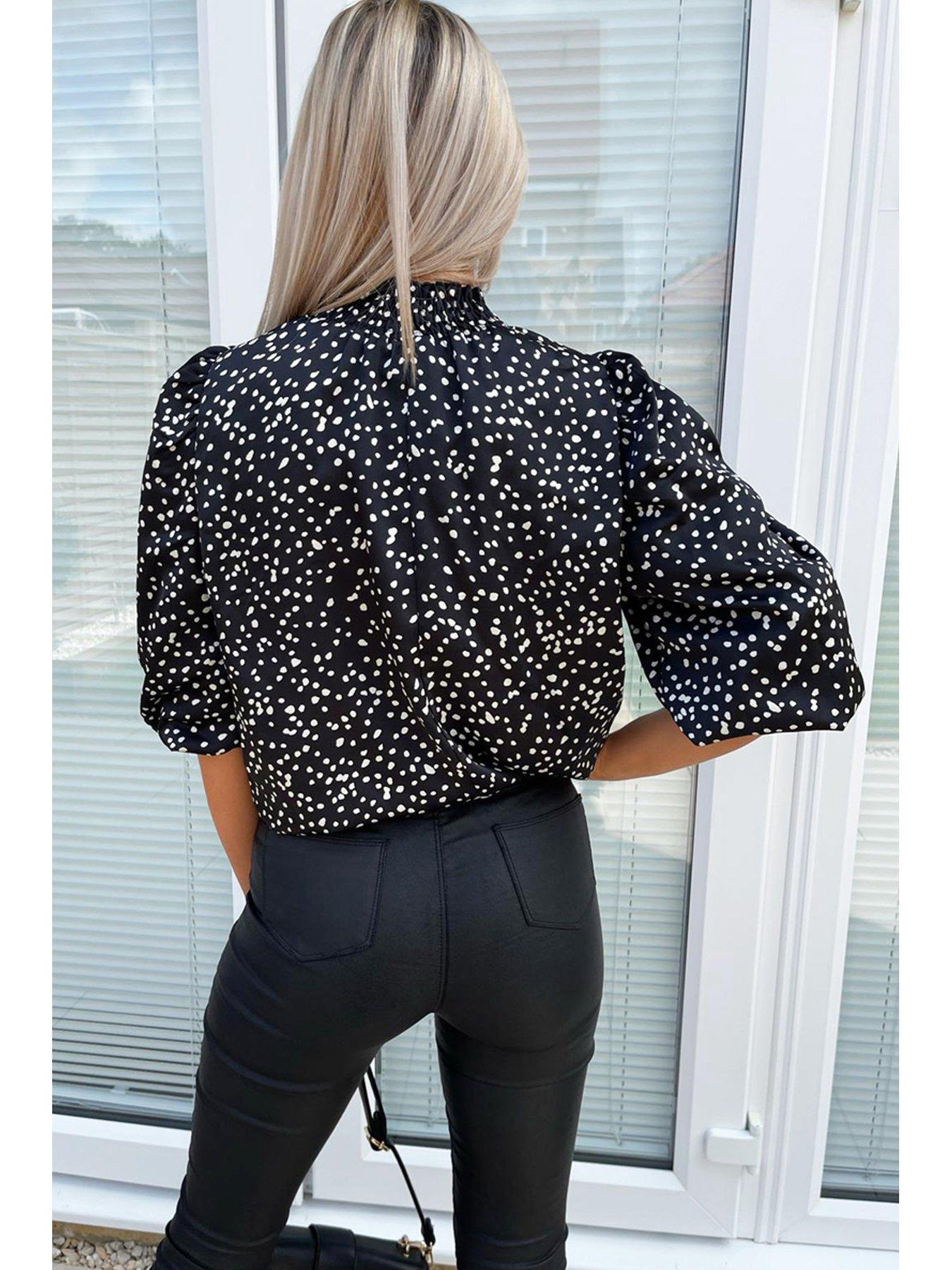  Spotted Blouse - Black