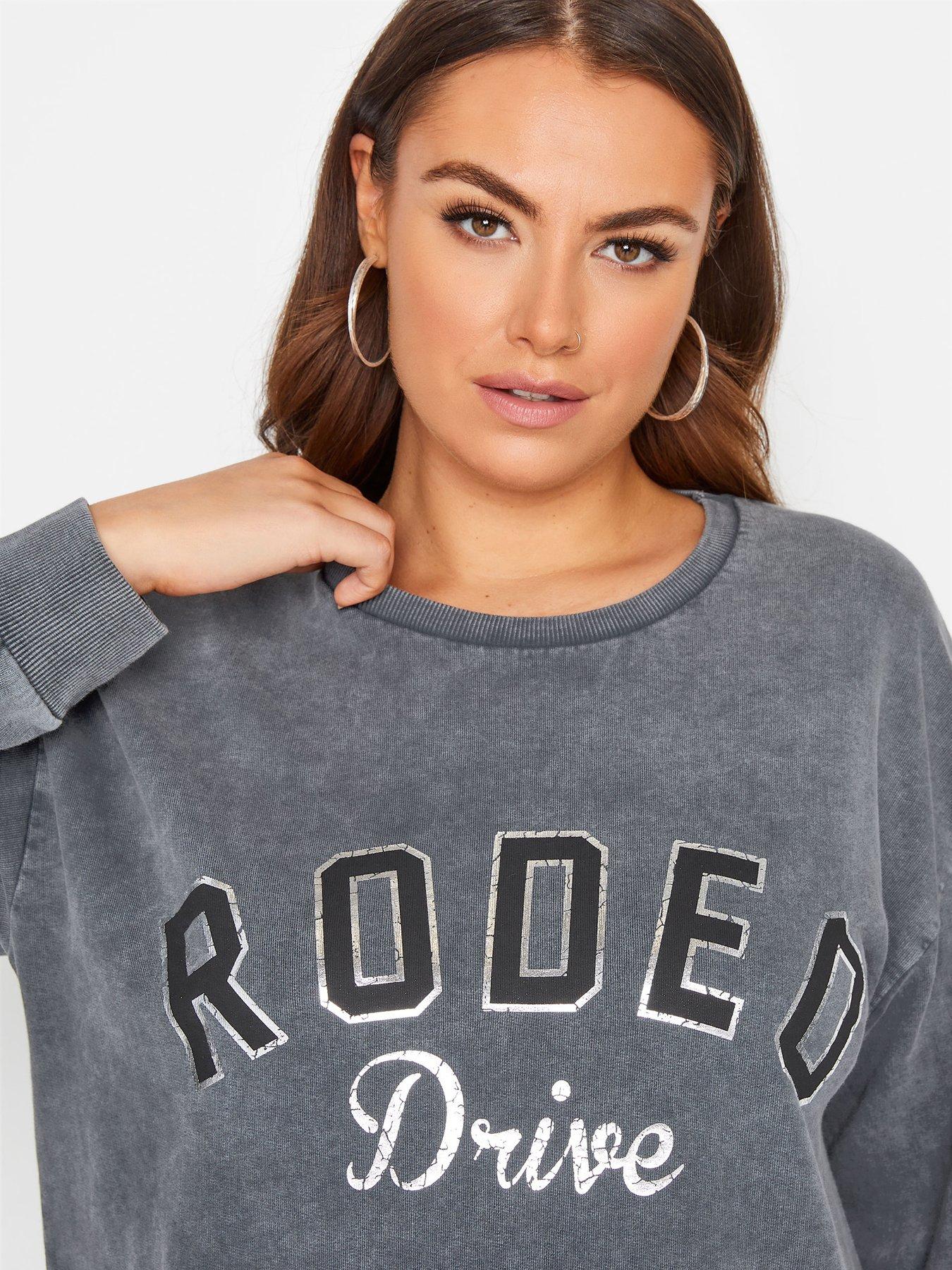 Women Yours Acid Wash 'Rodeo Drive' Sweatshirt - Grey