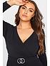  image of yours-buckle-detail-wrap-dress-black