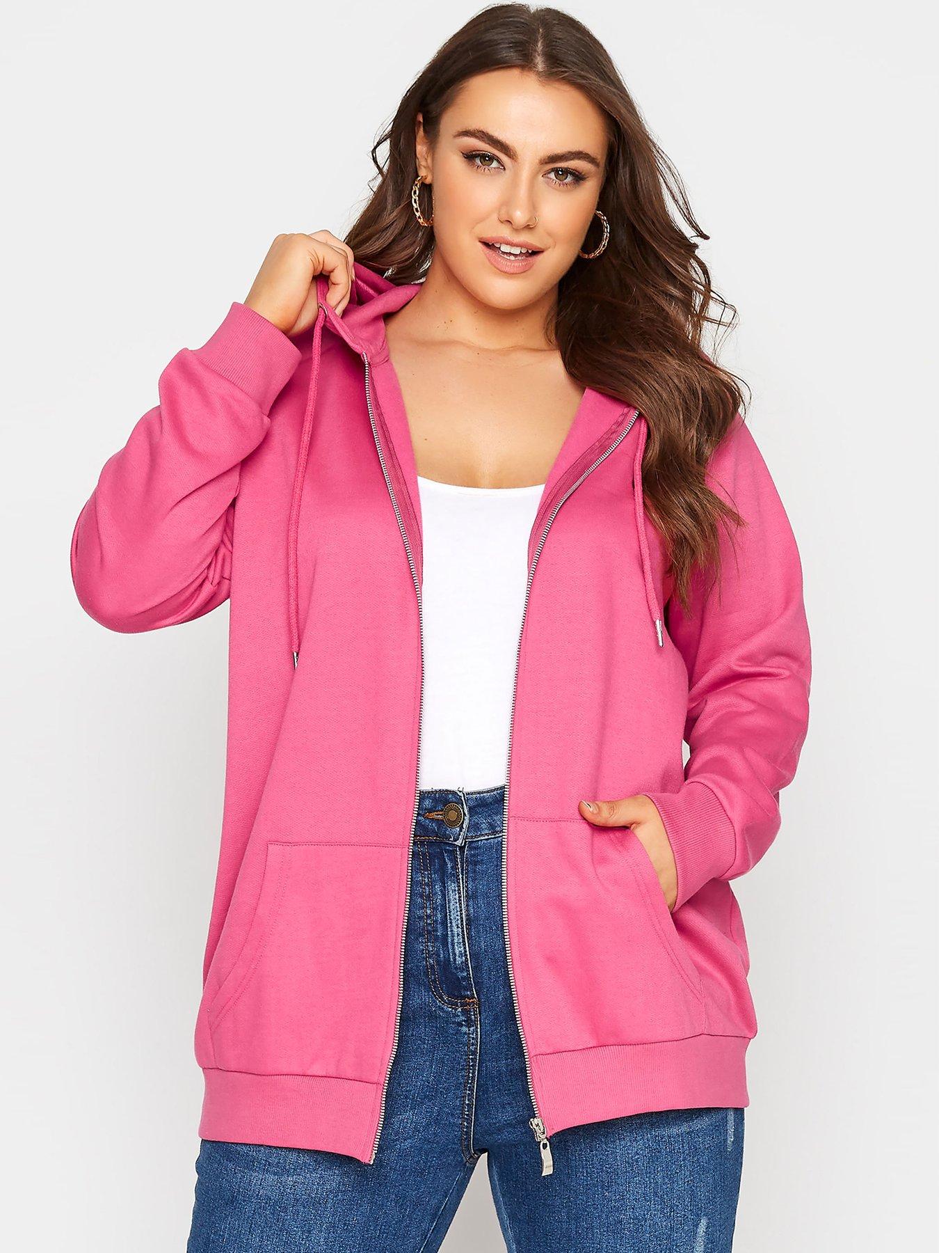 Hoodies & Sweatshirts Yours Zip Through Hoodie - Hot Pink