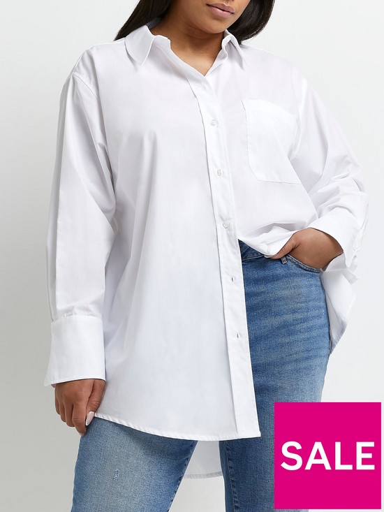 front image of ri-plus-mixed-stripe-shirt-white