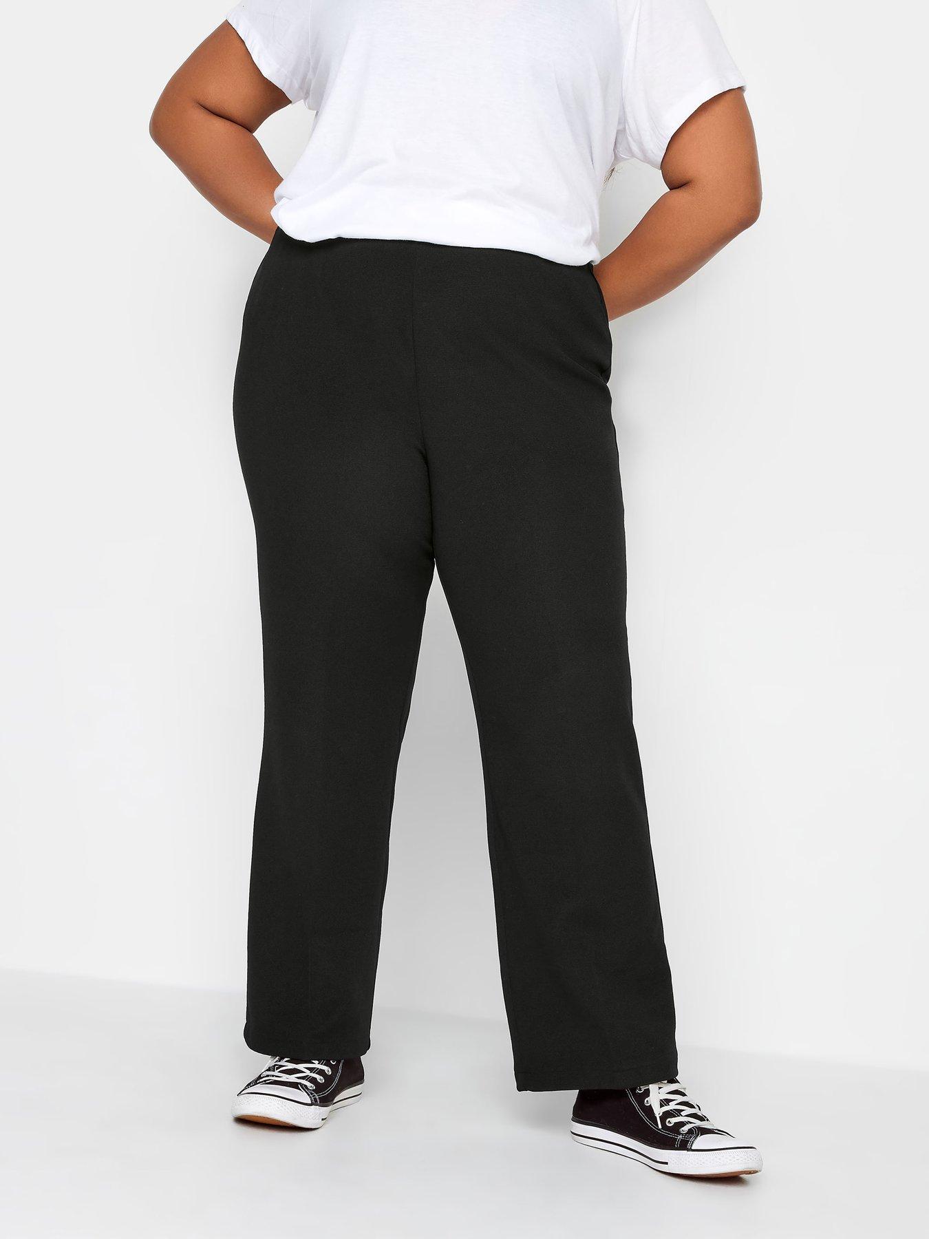 undefined Bootcut 32" Ponte Rib Trouser. Black