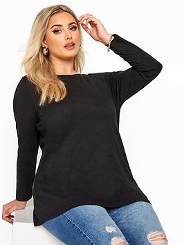 yours-yours-long-sleevenbspscoop-neck-t-shirt-black