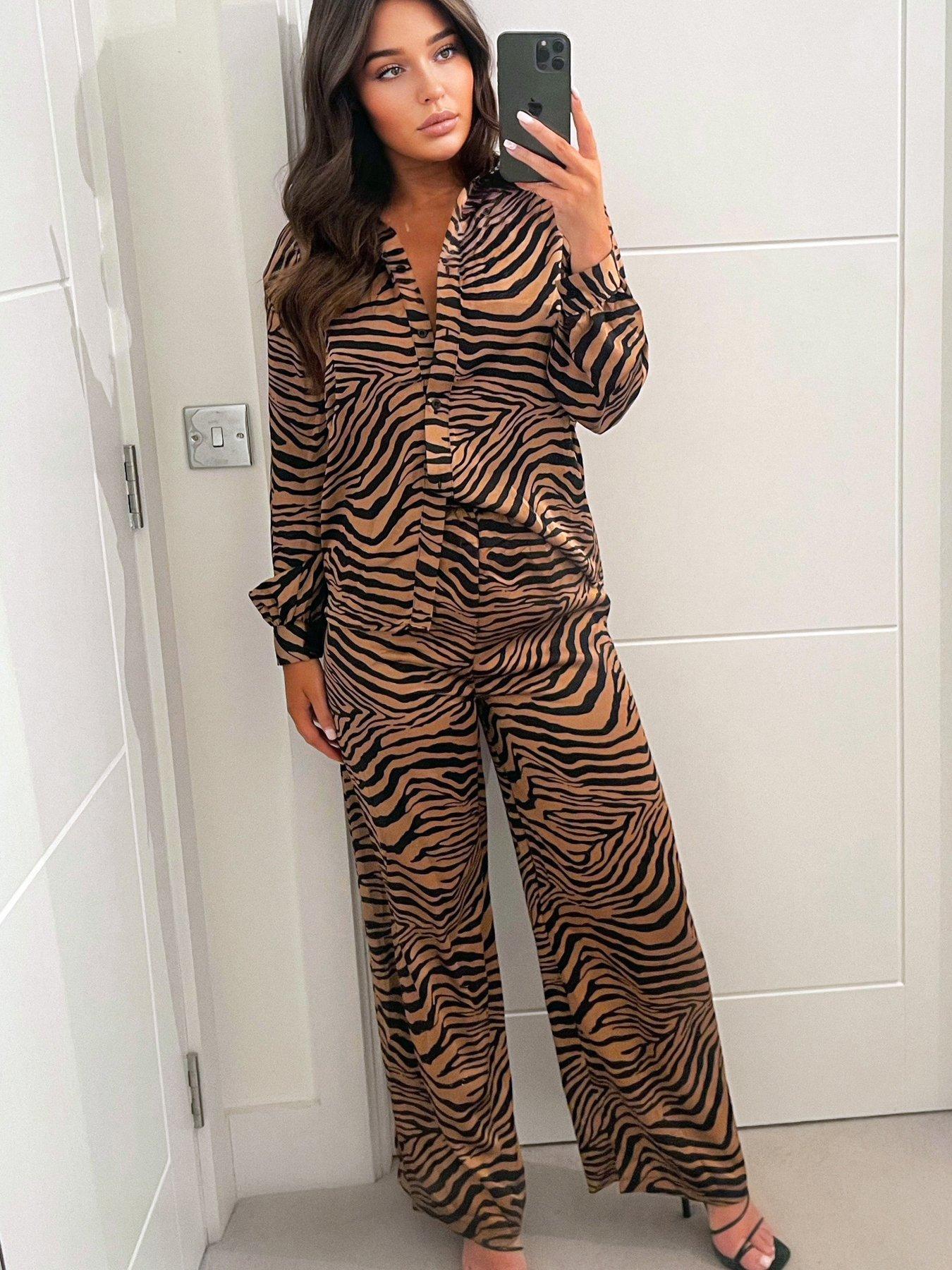 animal print two piece set