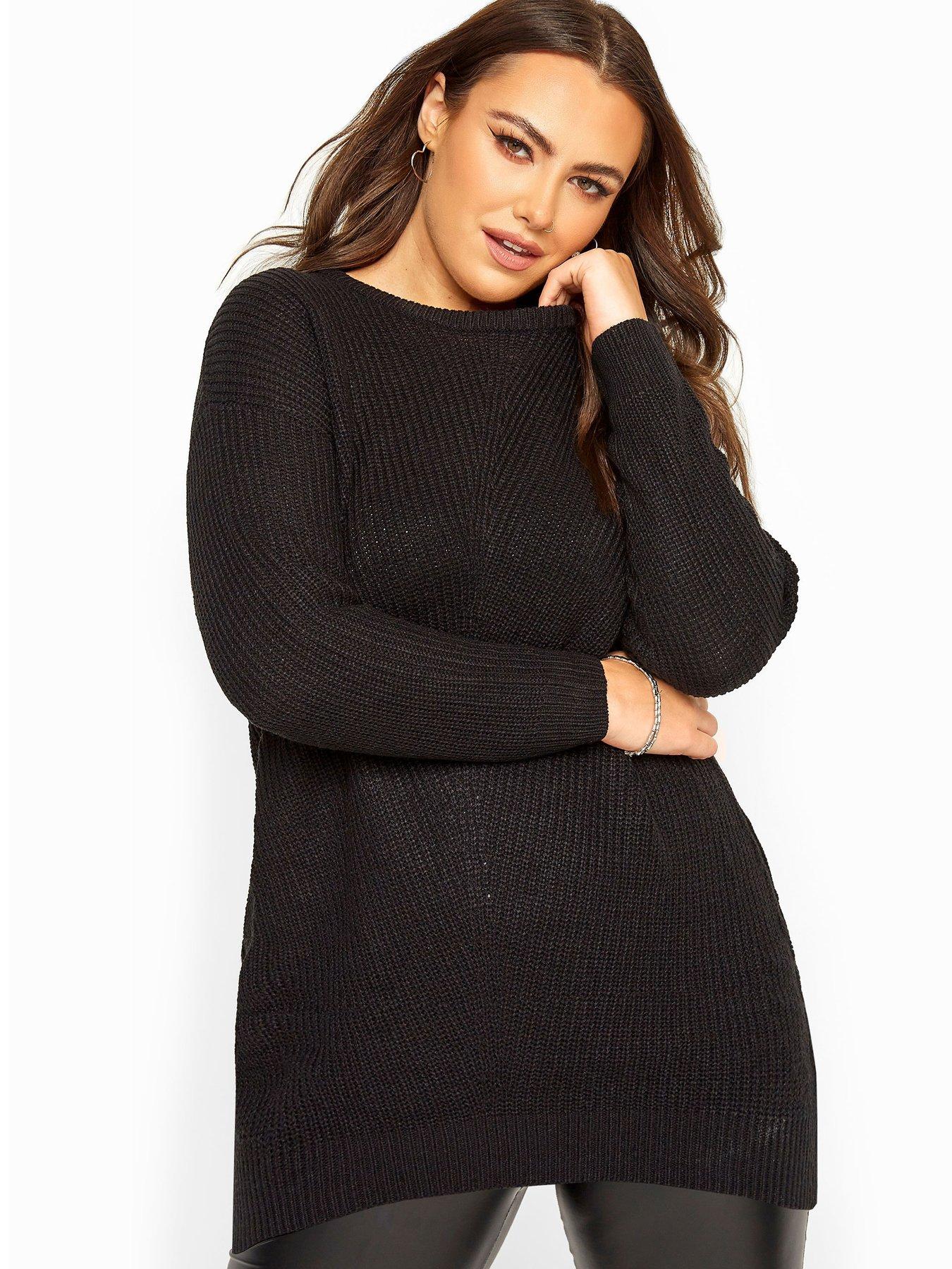 Yours Directional Crew Neck Jumper - Black