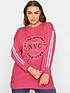  image of yours-varsity-nyc-longline-sweat-top-pink