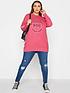  image of yours-varsity-nyc-longline-sweat-top-pink