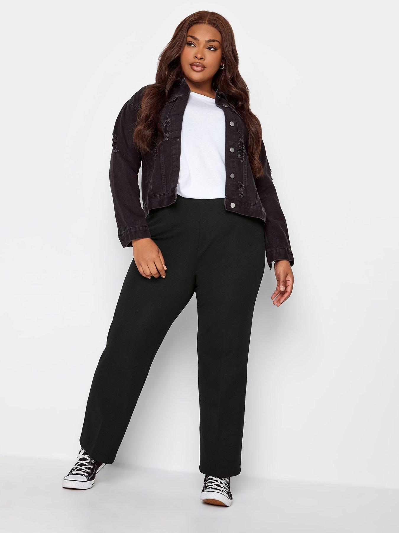 Image 2 of 2 of Yours Bootcut 28" Ponte Rib Trouser. Black
