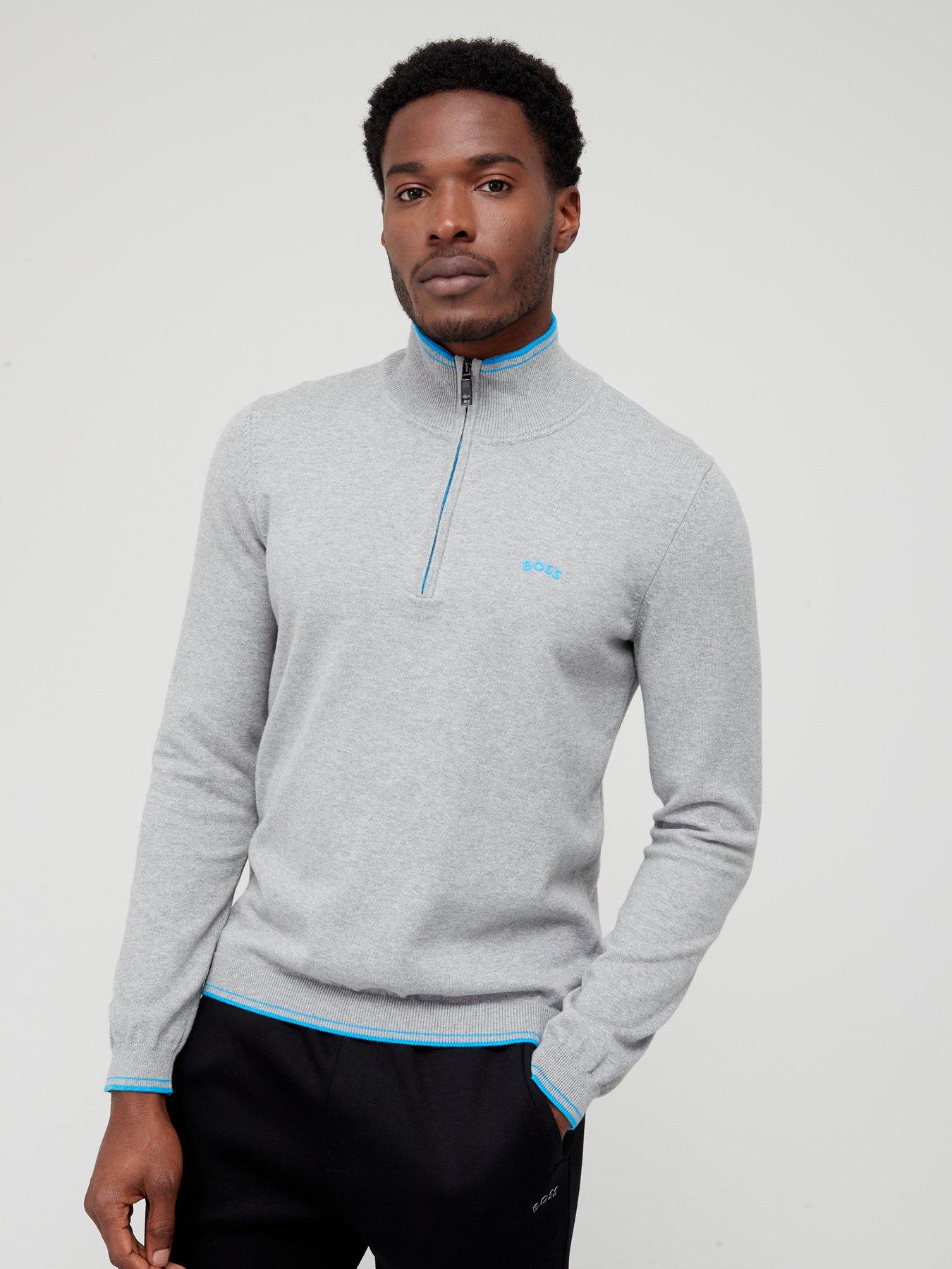 hugo boss grey zip jumper