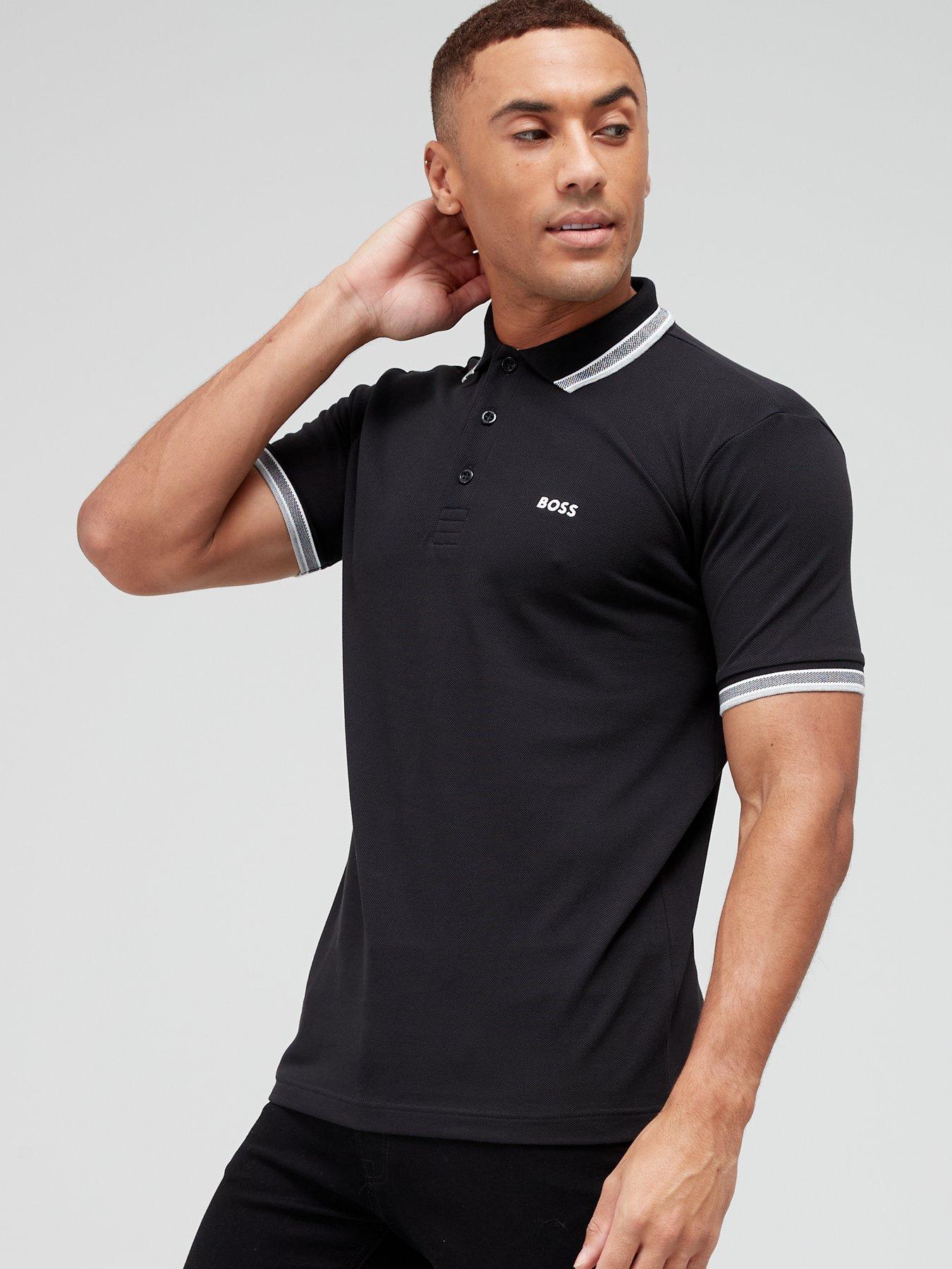 BOSS Paddy Regular Fit Polo Shirt-Black | Very.co.uk