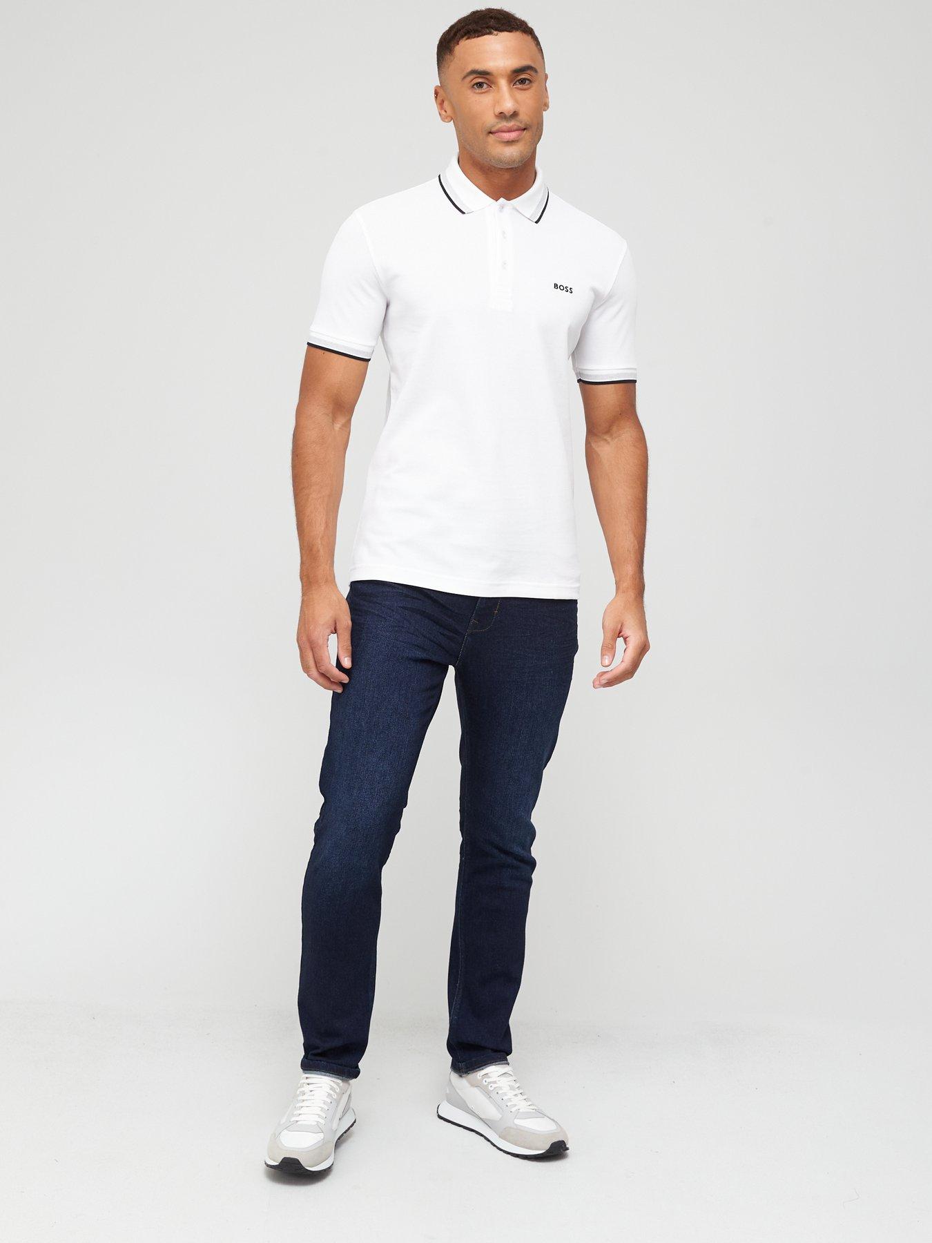 BOSS Paddy Regular Fit Polo Shirt-White | Very.co.uk