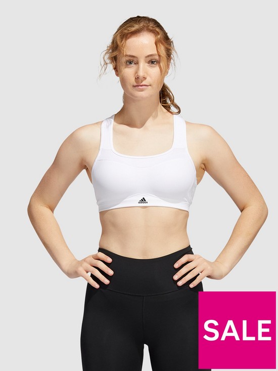 front image of adidas-train-alpha-bra-high-support-white