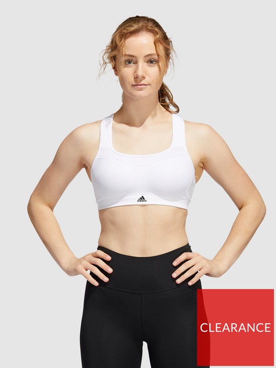 front image of adidas-womens-performance-tlrd-impact-training-high-support-bra-white