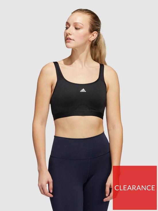front image of adidas-womens-train-bra-high-support-black