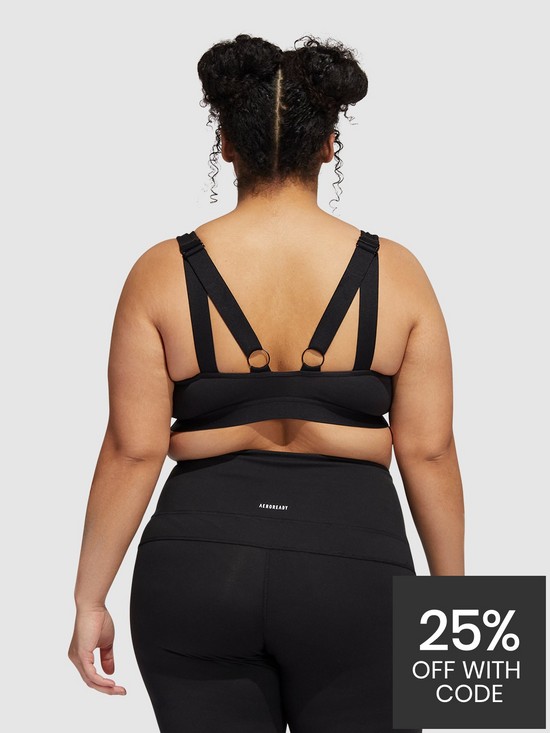 stillFront image of adidas-womens-train-bra-high-support-plus-size-black