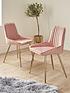  image of very-home-pair-of-alisha-standard-brass-leggednbspdining-chairs-pinkbrass
