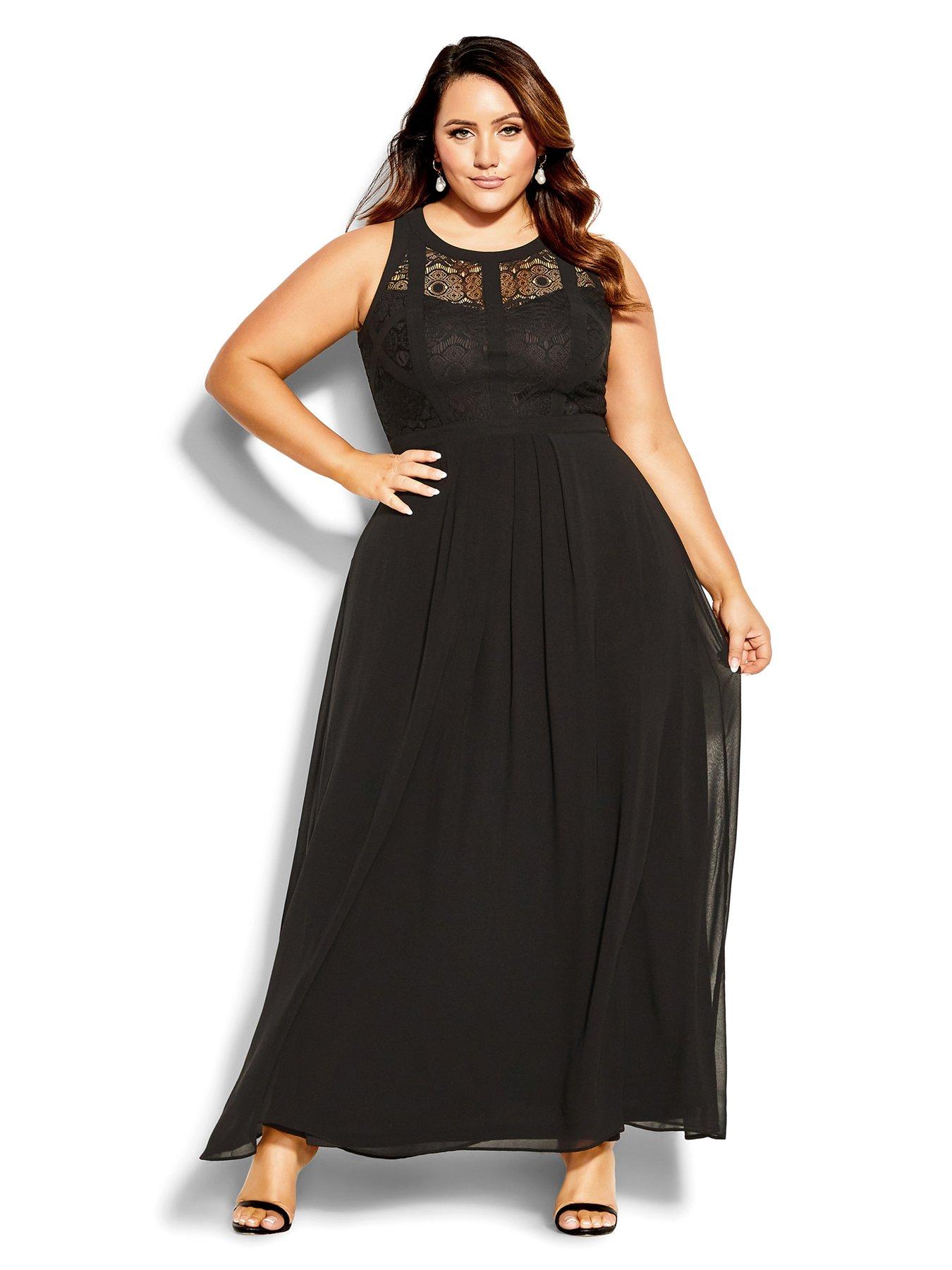 black evening dresses plus size uk