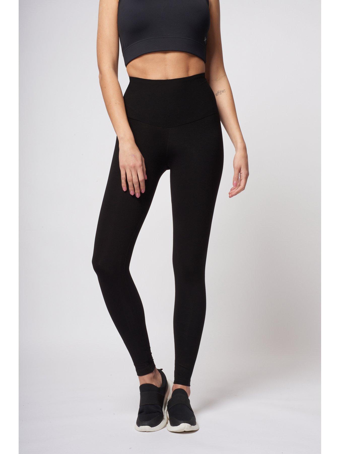 Lightweight Strong Compression Cropped Leggings with High Waisted Tummy  Control Black XS / Black