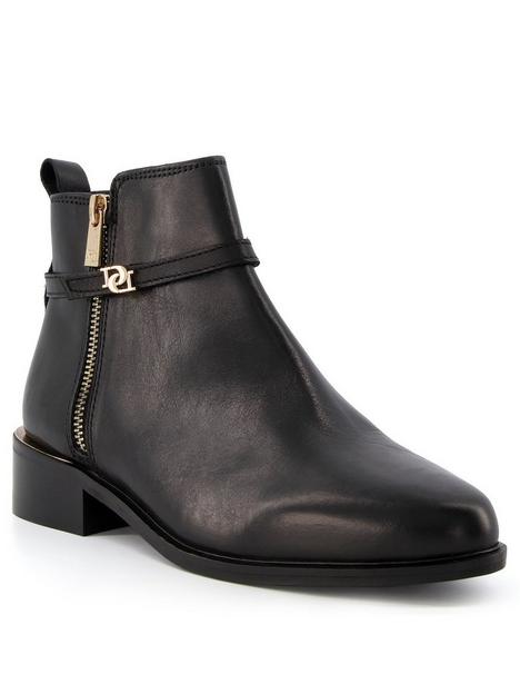 dune-london-pap-leather-buckle-trim-ankle-boot-black