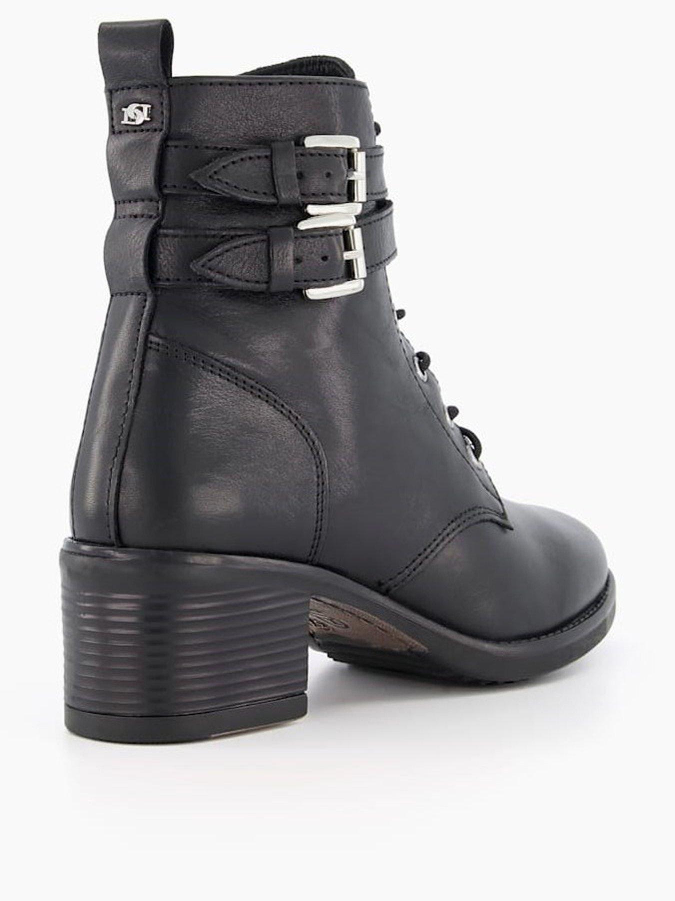 Shoes & boots Paxan Leather Buckle Detail Heeled Boot - Black