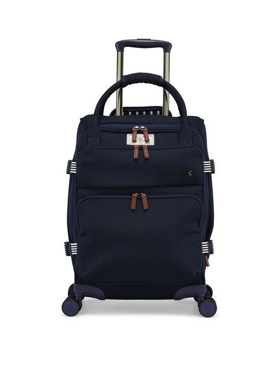 front image of joules-cabin-trolley-suitcase-french-navy