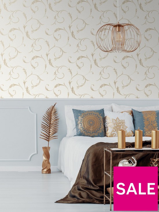 front image of superfresco-nbspathena-white-gold-wallpaper