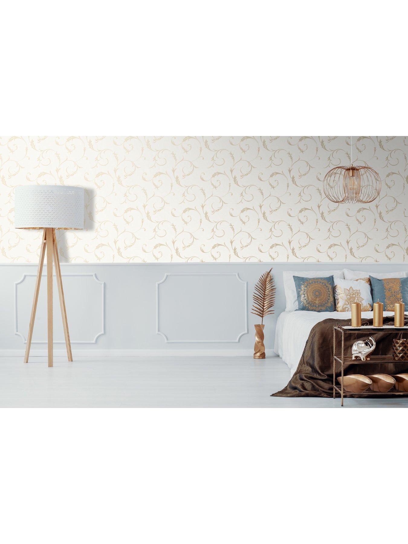Image 3 of 3 of Superfresco &nbsp;Athena White Gold Wallpaper