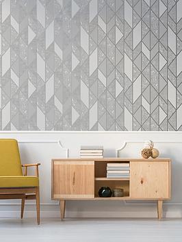 Product photograph of Superfresco Milan Geo Silver Wallpaper from very.co.uk