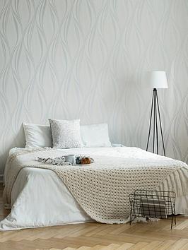 Product photograph of Boutique Tango White Silver Wallpaper from very.co.uk
