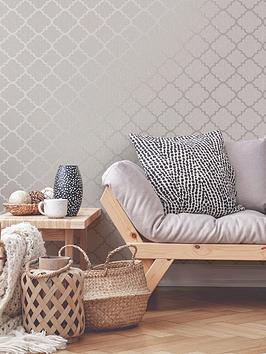 Product photograph of Superfresco Silk Sparkle Trellis Neutral Wallpaper from very.co.uk