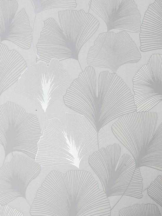 front image of superfresco-nbspgingko-leaves-silver-wallpaper
