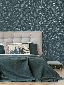 Product photograph of Superfresco Hedgerow Teal Wallpaper from very.co.uk