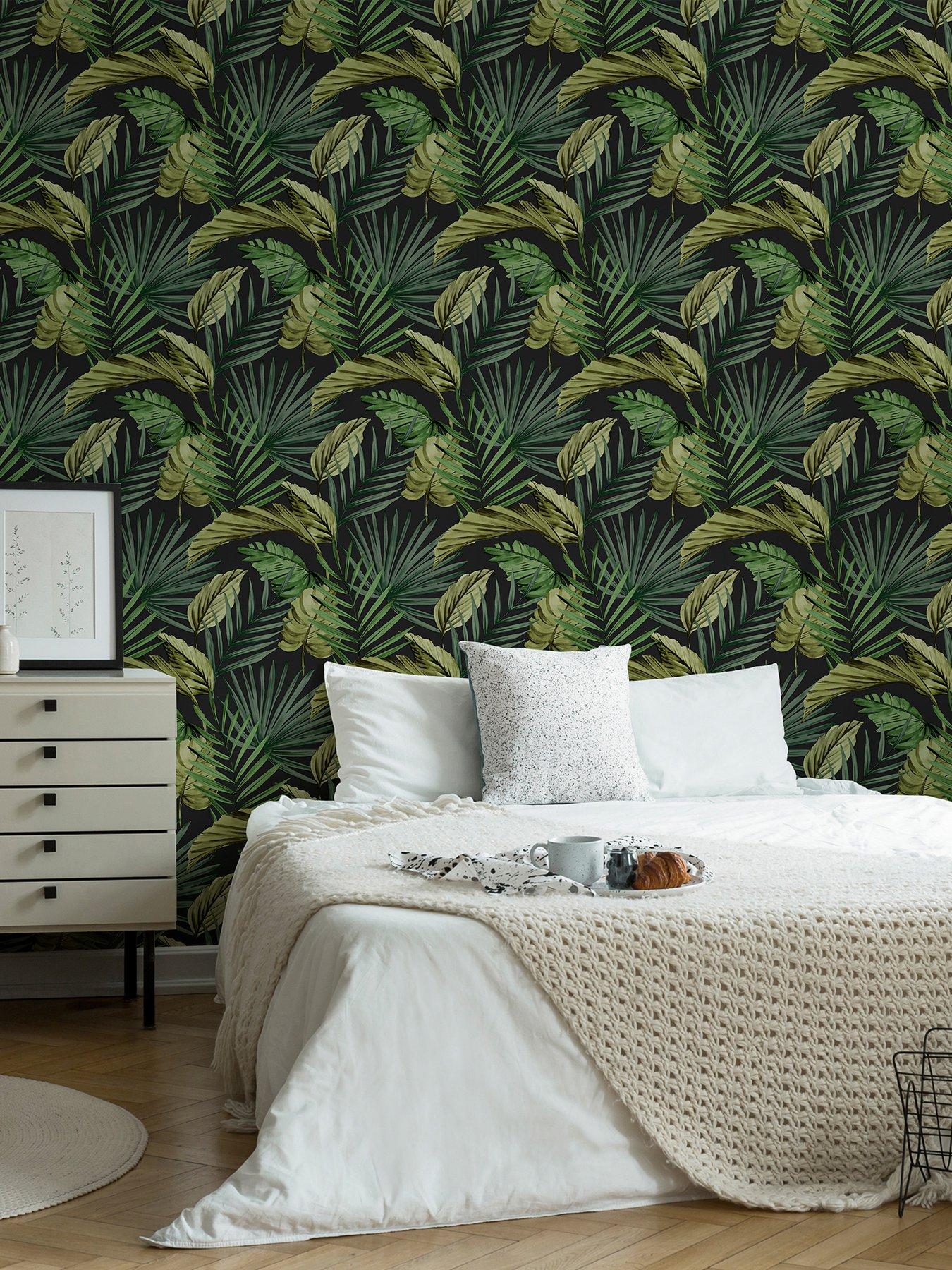 Product photograph of Fresco Palm House Green Wallpaper from very.co.uk