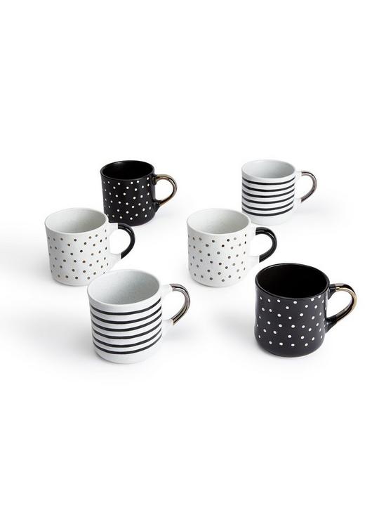 stillFront image of waterside-stripe-spots-set-of-6-mugs