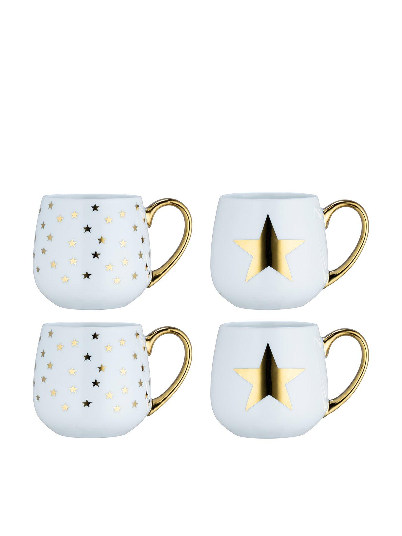 Product photograph of Waterside Set Of 4 Metallic Star Mugs from very.co.uk