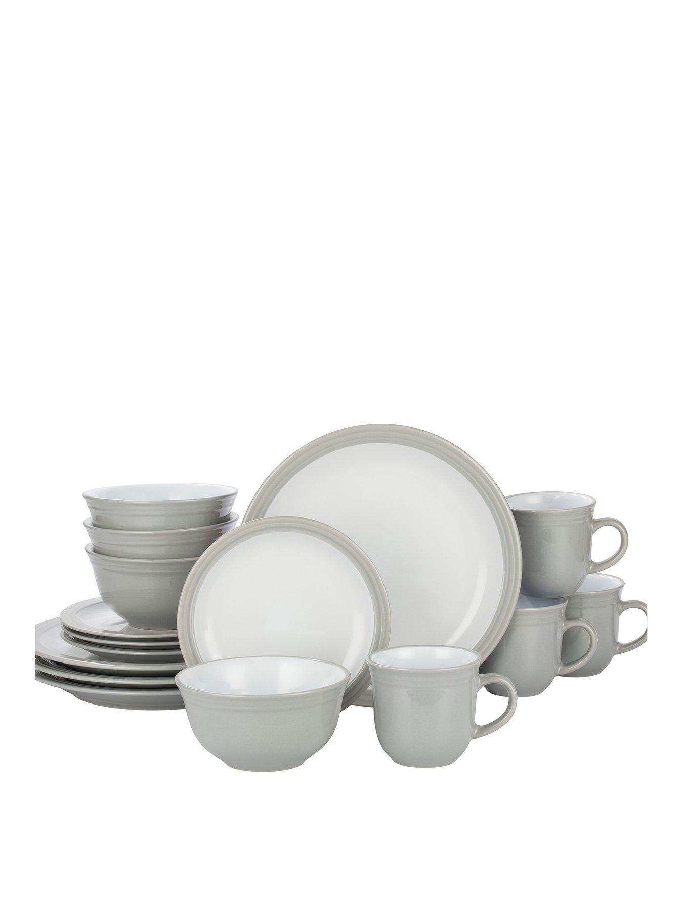 Product photograph of Waterside 16 Piece Grey Camden Dinner Set from very.co.uk