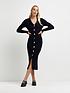  image of river-island-button-through-knitted-dress--navy