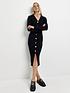  image of river-island-button-through-knitted-dress--navy