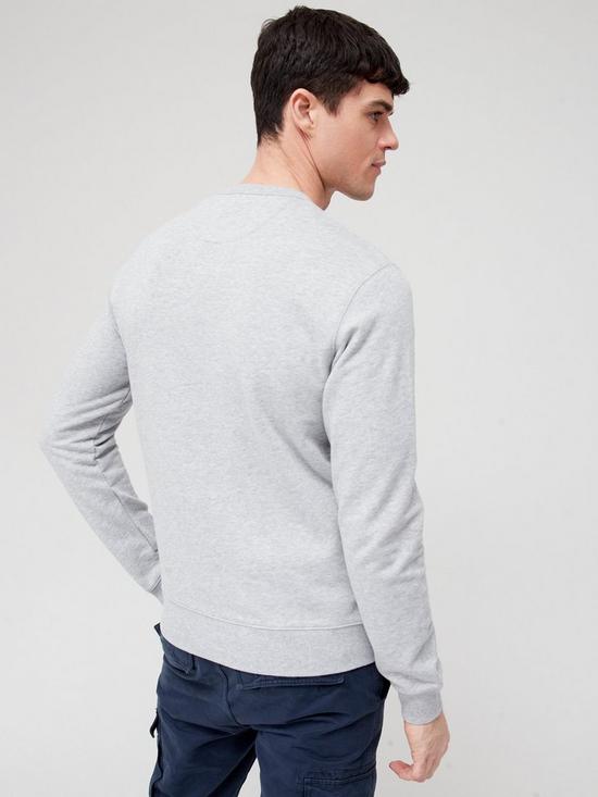 stillFront image of farah-organic-cotton-crew-neck-sweatshirt-grey